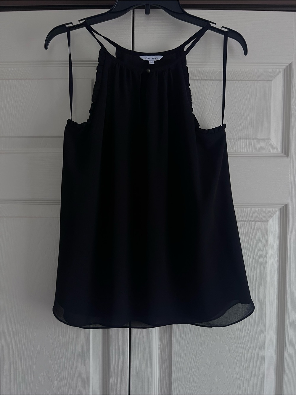 Naked Zebra Black Cold-Shoulder Camisole
